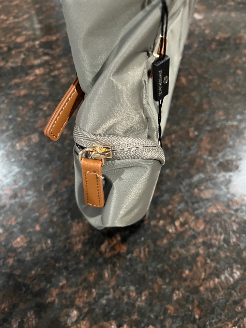 Nordace Gray Crossbody with Brown Trim NWT - Picture 4 of 8